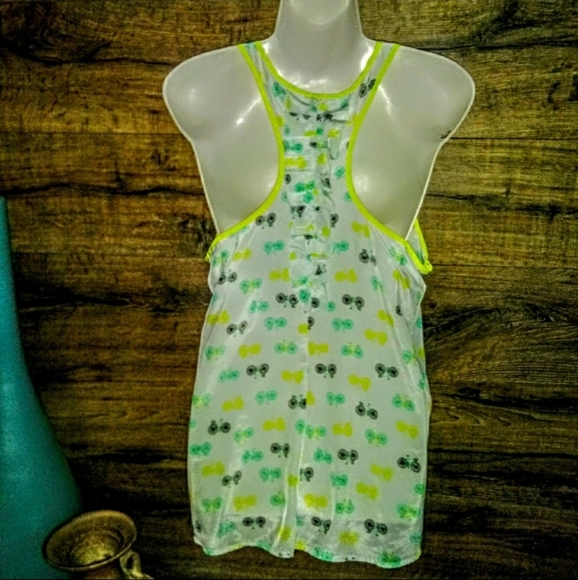 Candie's Top Size L Chiffon Ruffle Racerback - Picture 6 of 11